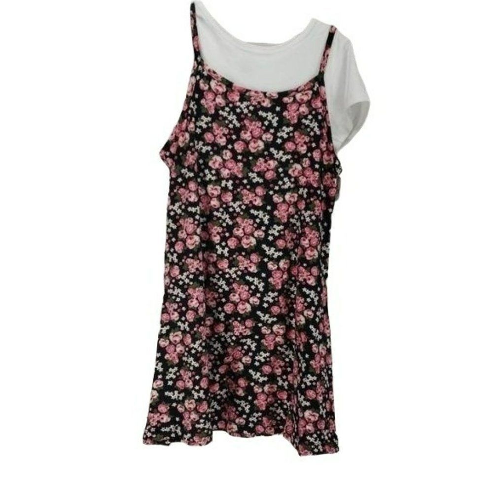 Bobbie Brooks Girls Floral black shirt small 6/6x dress